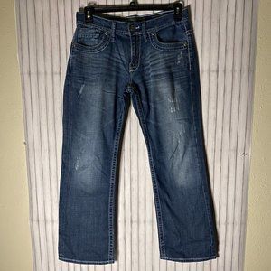 BKE Buckle Carter Jeans size 32R  Men's Denim  med wash bootcut distressed